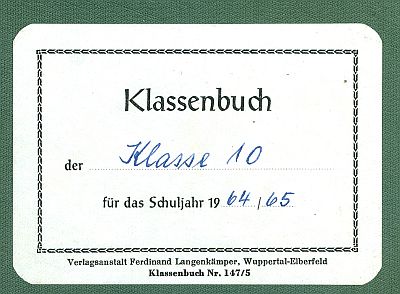 Mittelschule Freiburg (Elbe) Bild Etikett auf Einband Klassenbuch